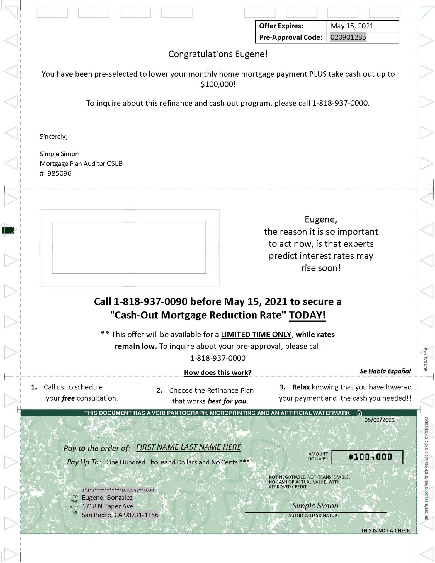 Mortgage green window check sample with text FLAT_Page_2