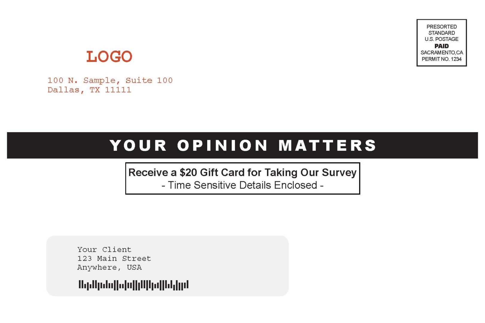 Your Opinion Matters Sample Snap Pack Single fold